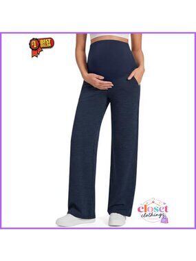 Maternity Over the Belly Pregnancy Work Pants Yoga Trousers